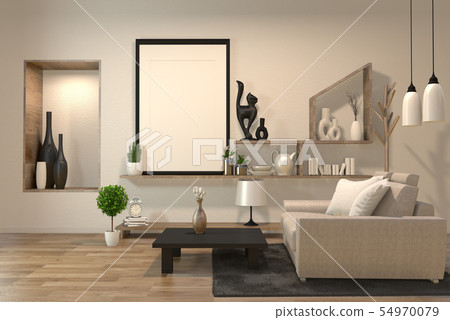 minimal interior design room zen style with sofa, minimal interior design room zen style with sofa, 54970079