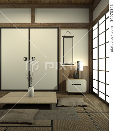 Living room interior design with cabinet in shelf Living room interior design with cabinet in shelf 54970548