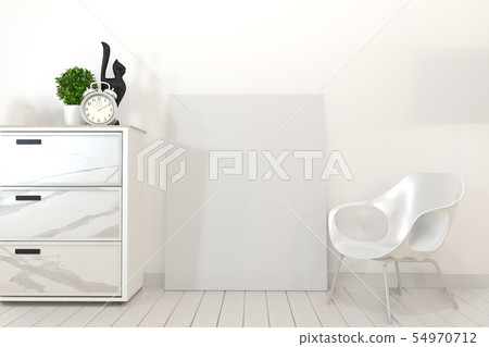 mock up poster granite cabinet and frame.3d 54970712