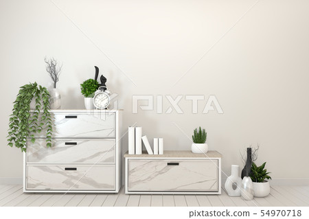 Mock up Tv shelf cabinet in modern empty room. 3d Mock up Tv shelf cabinet in modern empty room. 3d 54970718