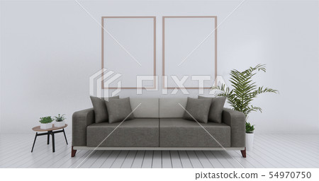 Livingroom interior wall mock up empty white Livingroom interior wall mock up empty white 54970750