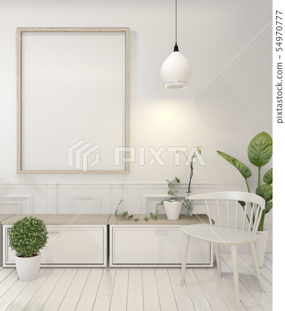 Mock up poster frame and cabinet and decoration 54970777