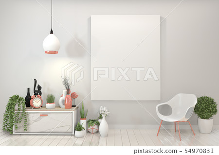 mock up poster granite cabinet and frame.3d 54970831