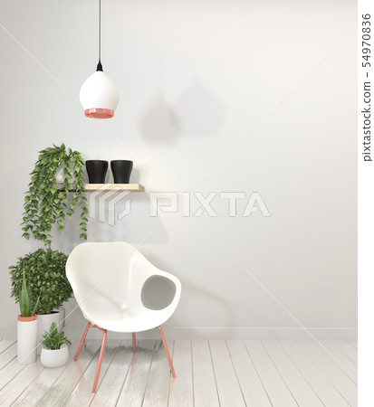 mock up empty with white chair.3d rendering 54970836