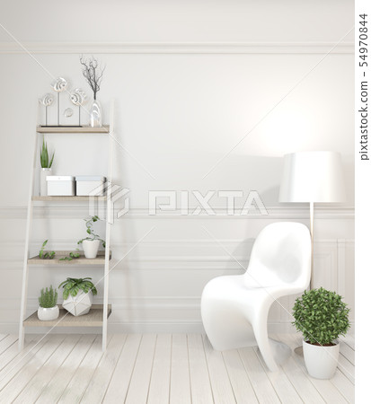 Mock up white chair and decoration modern style on Mock up white chair and decoration modern style on 54970844