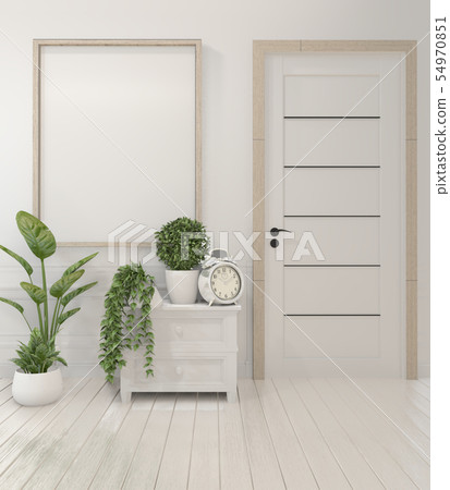 mock up poster and decoration plants on cabinet in mock up poster and decoration plants on cabinet in 54970851