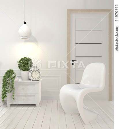 Mock up white chair and decoration modern style on Mock up white chair and decoration modern style on 54970853