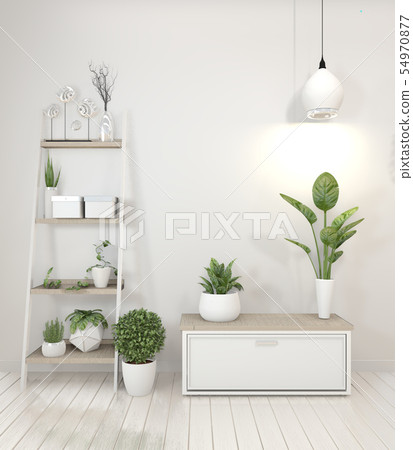 mock up decoration plants on cabinet in white mock up decoration plants on cabinet in white 54970877