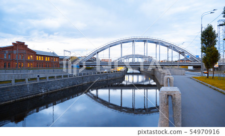 The "American" railway bridges. St. Petersburg, Russia The "American" railway bridges. St. Petersburg, Russia 54970916