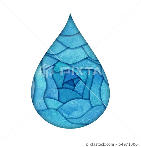 Water drop logo design template. Watercolour hand Water drop logo design template. Watercolour hand 54971300