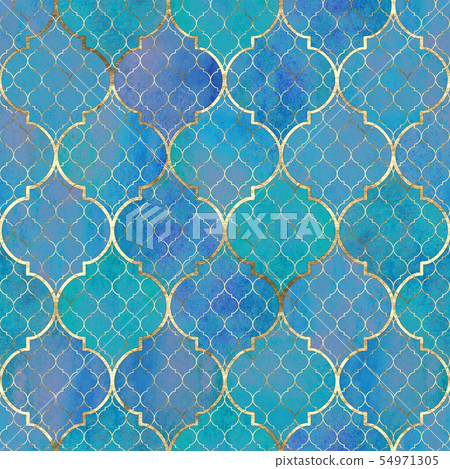 Watercolor abstract geometric seamless pattern. Watercolor abstract geometric seamless pattern. 54971305
