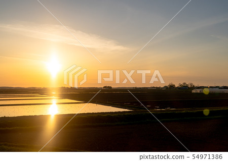 Aomori rural landscape Sunset Gonosen Japan Aomori rural landscape Sunset Gonosen Japan 54971386
