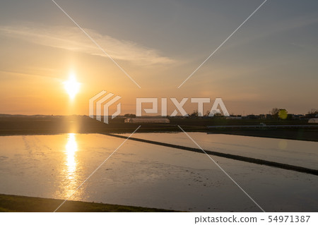 Aomori rural landscape Sunset Gonosen Japan 54971387