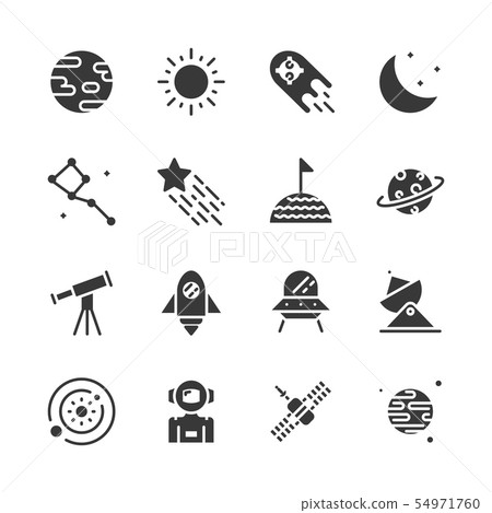 Space icon set.Vector illustration - Stock Illustration [54971760] - PIXTA