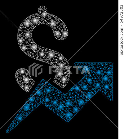 Bright Mesh 2D Dollar Growth with Light Spots - Stock Illustration ...