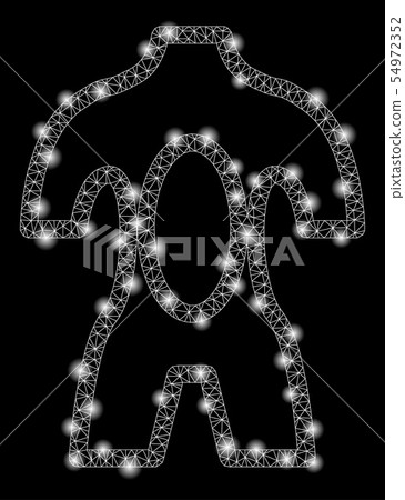 Bright Mesh Network Dissection with Flash Spots - Stock Illustration ...