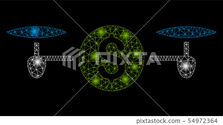 Bright Mesh Network Aircopter Payment with Light Spots 54972364