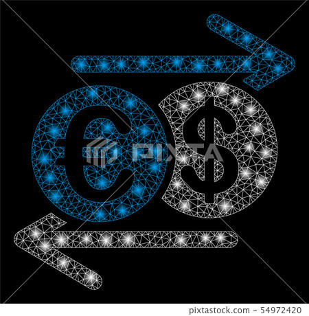 Bright Mesh Network Dollar Euro Exchange with Flash Spots 54972420