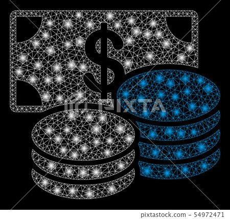 Bright Mesh 2D Dollar Cash with Flash Spots - Stock Illustration ...