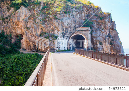 Famous fiordo di furore beach seen from bridge. 54972821
