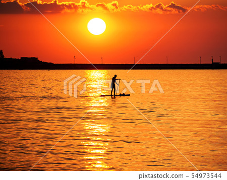 sub board sunset sea sun 54973544
