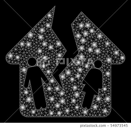 Bright Mesh 2D Divorce House with Light Spots 54973545