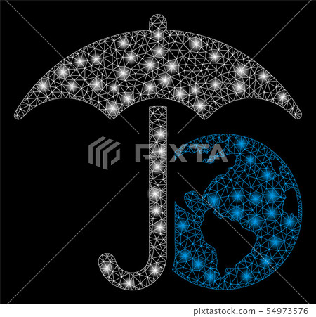 Bright Mesh Carcass Earth Umbrella with Flare Spots Bright Mesh Carcass Earth Umbrella with Flare Spots 54973576