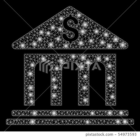 Bright Mesh 2D Bank Building with Flash Spots - Stock Illustration ...