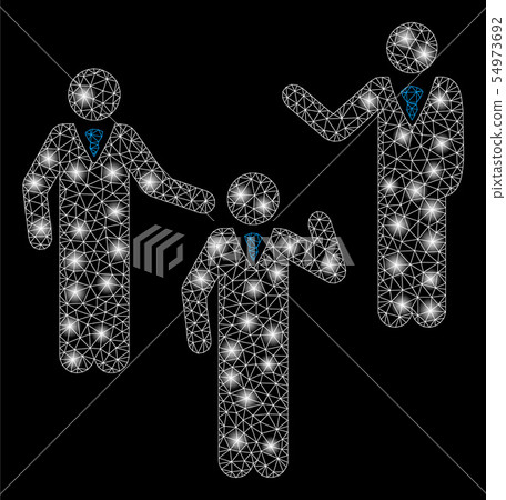 Bright Mesh Network Discuss with Flash Spots - Stock Illustration ...