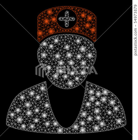 Bright Mesh 2D Doctor with Light Spots - Stock Illustration [54973879 ...