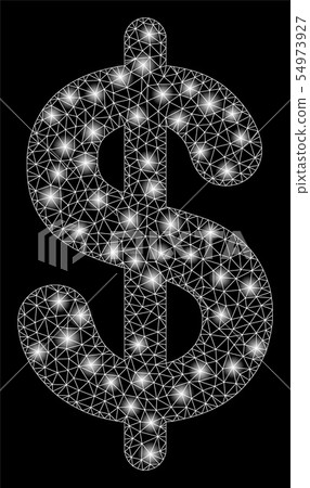 Bright Mesh Network Dollar with Flash Spots - Stock Illustration ...