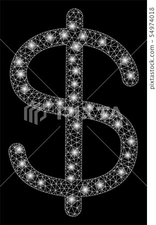 Bright Mesh 2D Dollar with Flare Spots 54974018