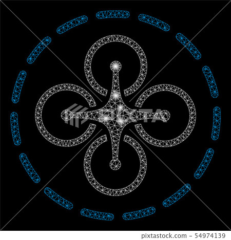 Bright Mesh 2D Drone Flight with Light Spots 54974139