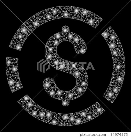 Bright Mesh 2D Dollar Diagram with Flash Spots - Stock Illustration ...
