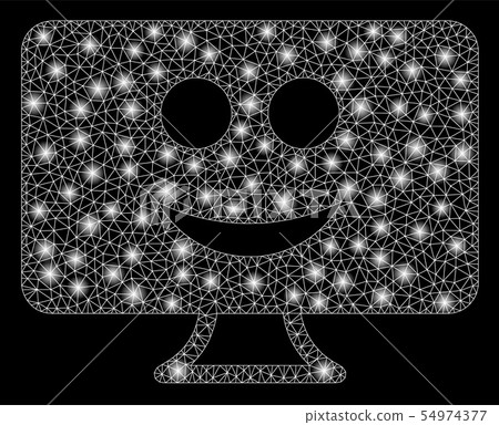 Bright Mesh Wire Frame Display Smile with Flare... - Stock Illustration ...