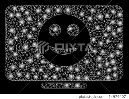 Bright Mesh 2D Display Smile with Light Spots - Stock Illustration ...