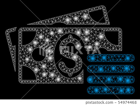 Bright Mesh 2D Dollar Cash with Flash Spots - Stock Illustration ...