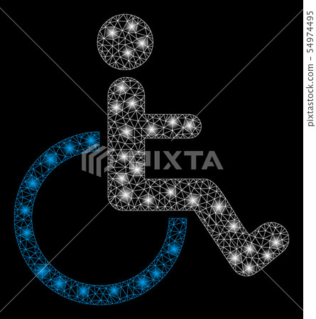 Bright Mesh 2D Disabled Person with Light Spots 54974495