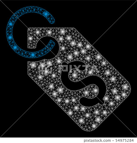 Bright Mesh 2D Dollar Tag with Flare Spots - Stock Illustration ...