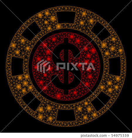 Bright Mesh Carcass Dollar Casino Chip with Flare Spots Bright Mesh Carcass Dollar Casino Chip with Flare Spots 54975339