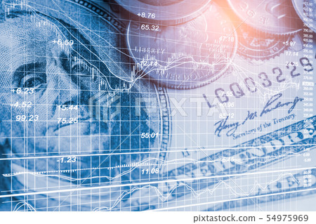 Stock market or forex trading graph and candlestic 54975969