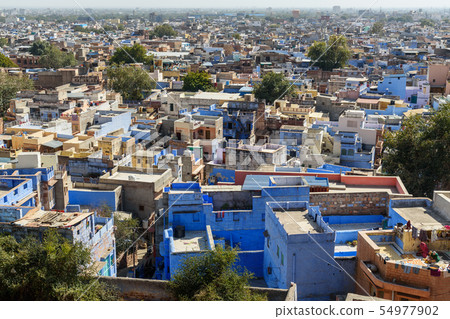 View of Blue city Jodhpur. India View of Blue city Jodhpur. India 54977902