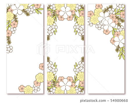 Frame of periwinkle and summer flowers 54980668