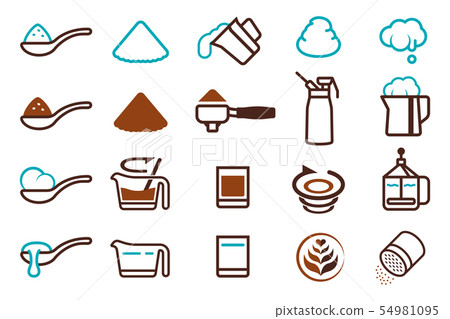 Ingredients for making coffee recipes. Ingredients for making coffee recipes. 54981095