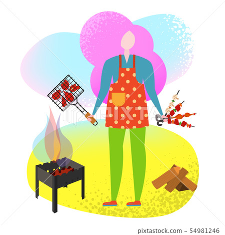 Barbecue poster people cooking grilled Barbecue poster people cooking grilled 54981246