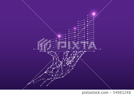 The particles, geometric art, line and dot of Hand The particles, geometric art, line and dot of Hand 54981248