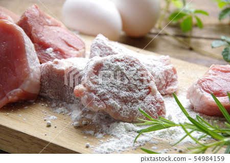 Preparation of fillet cutlet pork cooking Preparation of fillet cutlet pork cooking 54984159