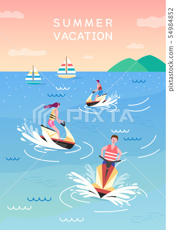 Exciting summer travel illustration 4 Exciting summer travel illustration 4 54984852