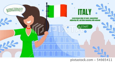 Italy Traveling Advertising Flat Landing Page Italy Traveling Advertising Flat Landing Page 54985411