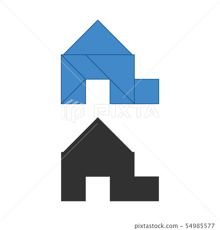 Garage, house Tangram. Traditional Chinese 54985577